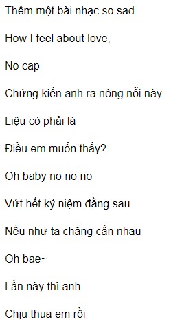 Lần này thì anh chịu đựng thua thiệt em rồi Rhyder lời