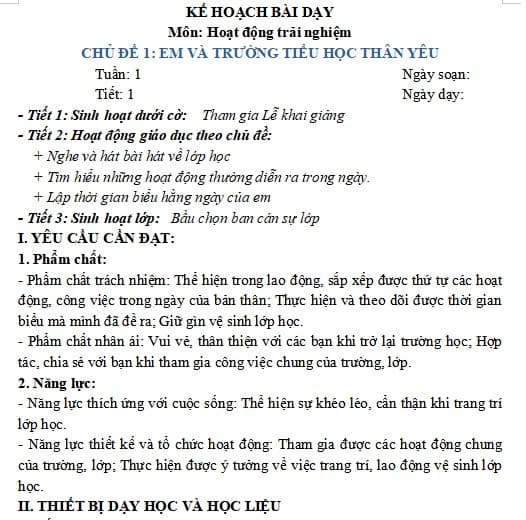 Giáo án Hoạt động trải nghiệm 3 Chân trời sáng tạo