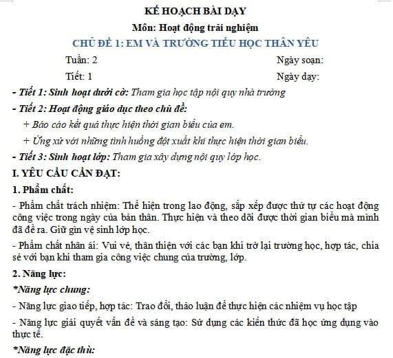 Giáo án Hoạt động trải nghiệm 3 Chân trời sáng tạo