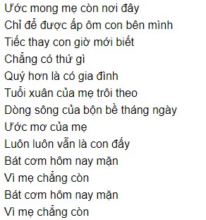 Cơm Mặn Ong Bây Bi Lyrics