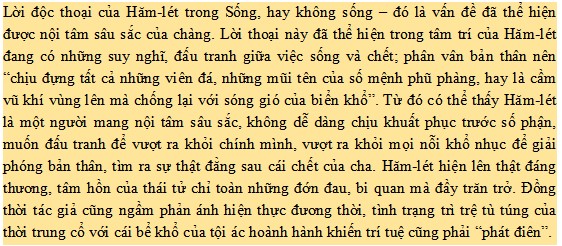 Nêu cảm nhận của em về con người Hăm-lét