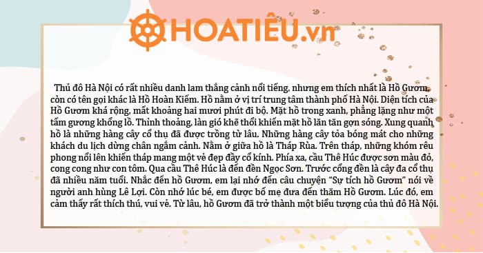 Đoạn văn cảm nghĩ của em về một danh lam thắng cảnh của quê hương đất nước
