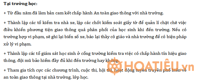 Đáp án tự luận An toàn giao thông cho nụ cười ngày mai 2023 - 2024 THPT
