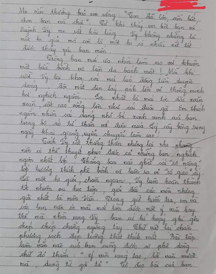 Bài văn tả bạn thân	