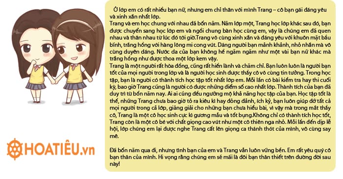 Văn tả bạn thân lớp 5 là con gái