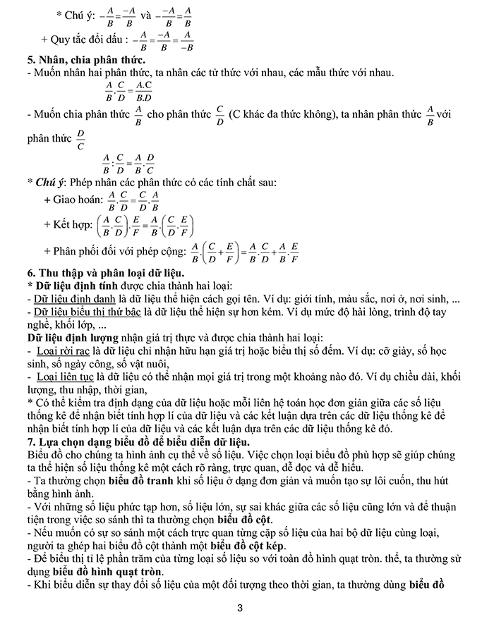 Nội dung đề cương ôn học kì 1 Toán 8