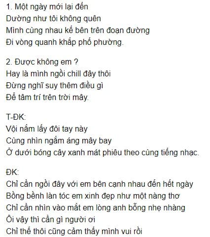 Lời bài hát Chỉ cần được ngồi đây với em (D.KIES)