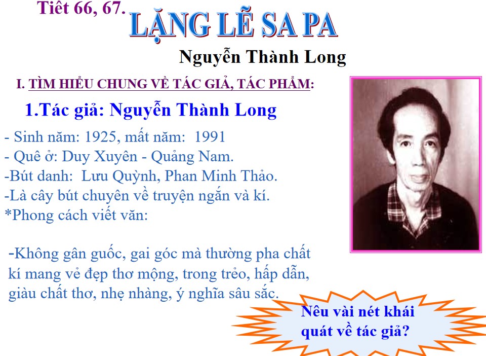 Bài giảng điện tử Lặng lẽ Sapa