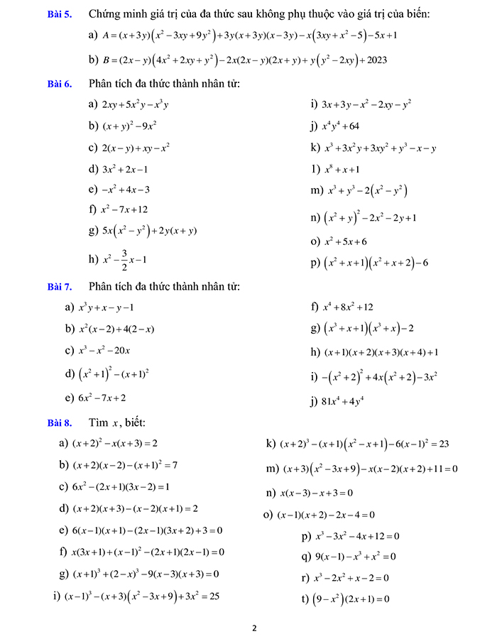 Nội dung đề cương ôn tập cuối kì 1 Toán 8 KNTT