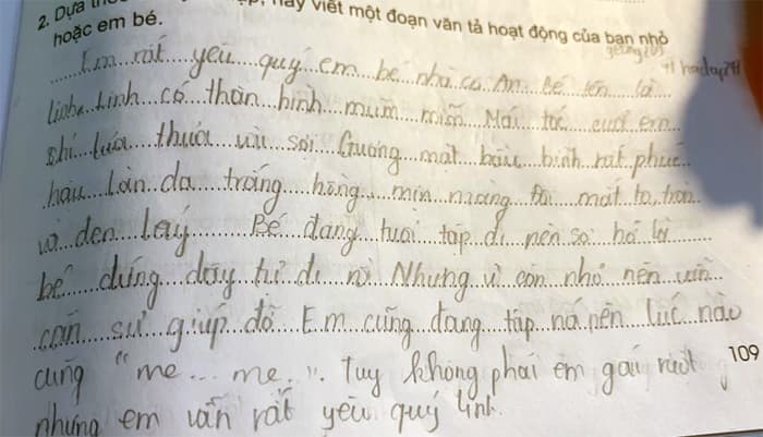 Tả hoạt động của em bé	