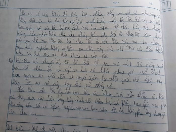 Kể về một lần em mắc lỗi với mẹ lớp 6	