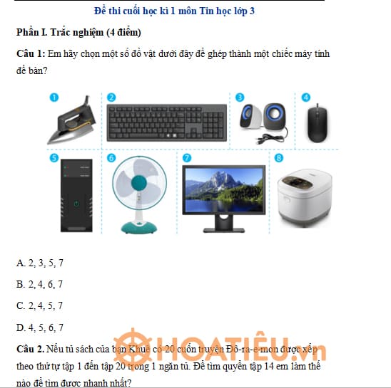 Đề thi học kì 1 môn Tin học 3 CTST