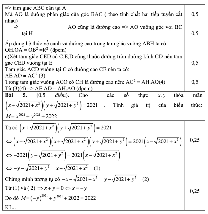 Đáp án đề thi Toán 9 học kì 1 - đề 1