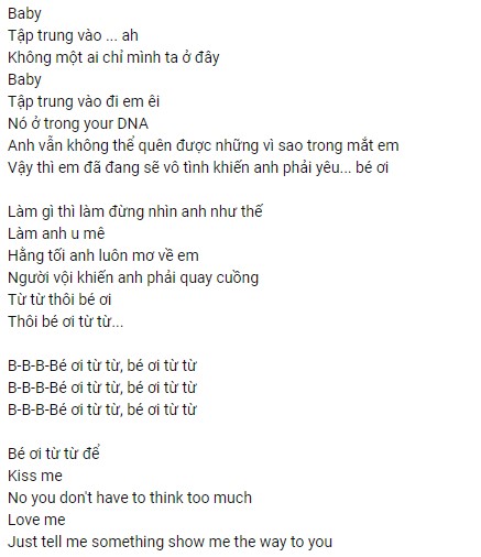 Lyrics Bé Ơi Từ Từ Wren Evans