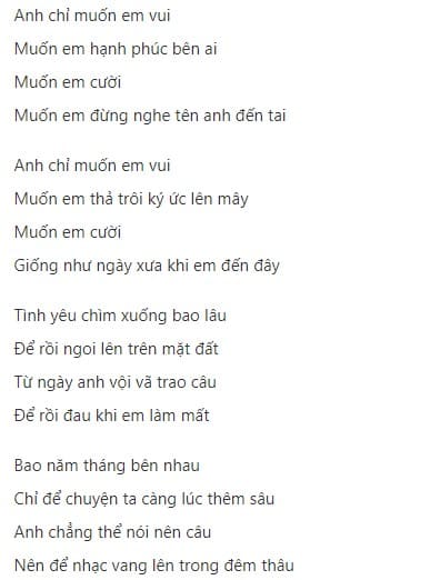 Lyric Nhắn nhủ