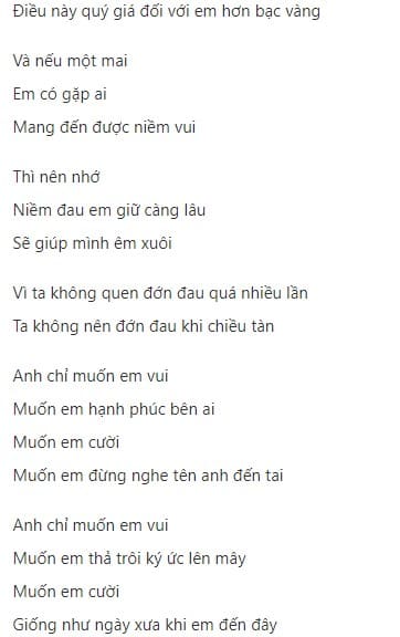 Nhắn nhủ Lyric