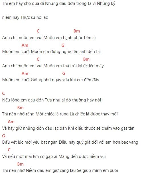 Hợp âm chuẩn Nhắn nhủ