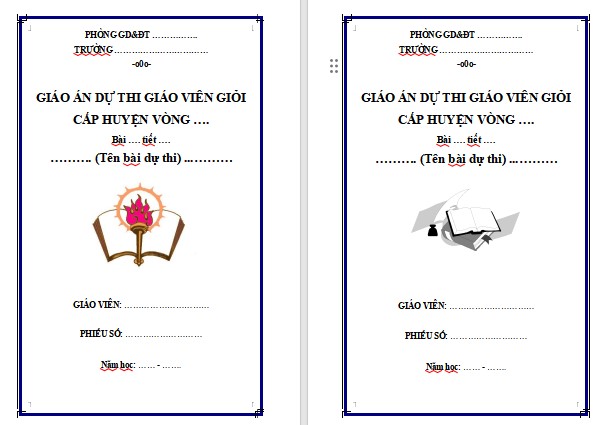 Mẫu bìa dự thi thi giáo viên giỏi đẹp mới nhất