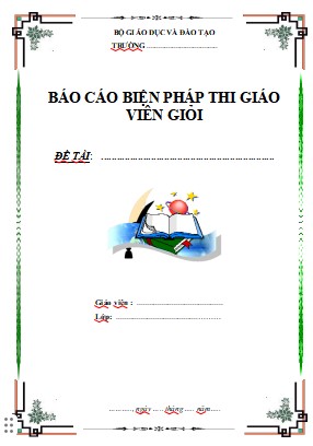 Mẫu bìa dự thi thi giáo viên giỏi đẹp mới nhất