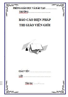 Mẫu bìa dự thi thi giáo viên giỏi đẹp mới nhất