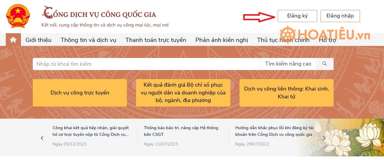 Cách nộp phạt vi phạm giao thông online qua Cổng dịch vụ công quốc gia