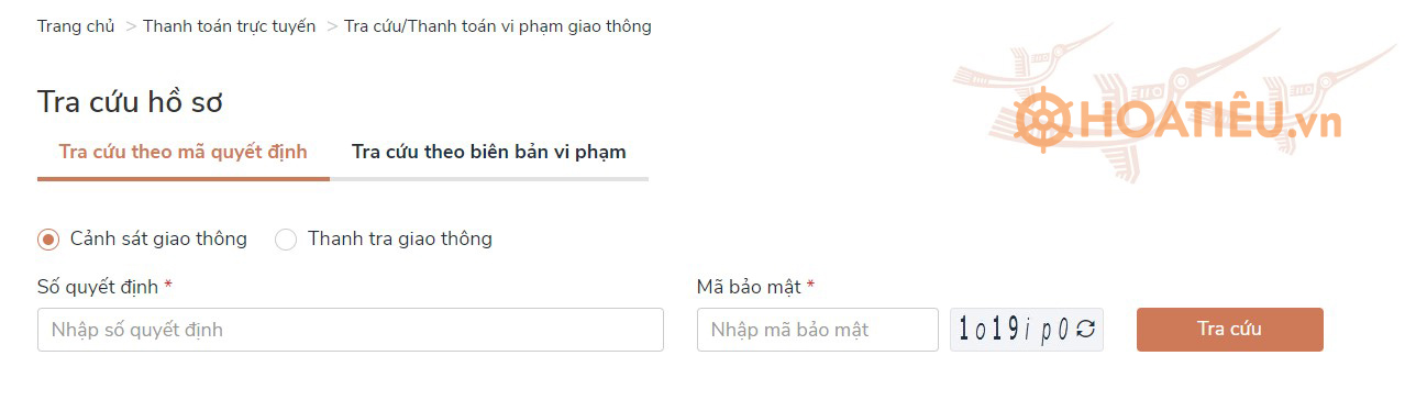 Cách nộp phạt vi phạm giao thông online qua Cổng dịch vụ công quốc gia