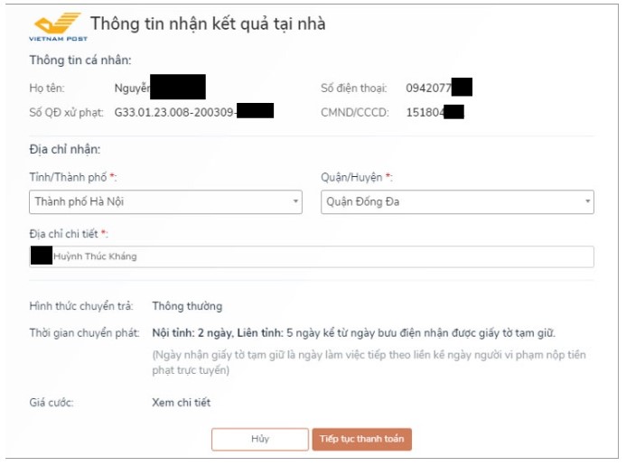 Cách nộp phạt vi phạm giao thông online qua Cổng dịch vụ công quốc gia