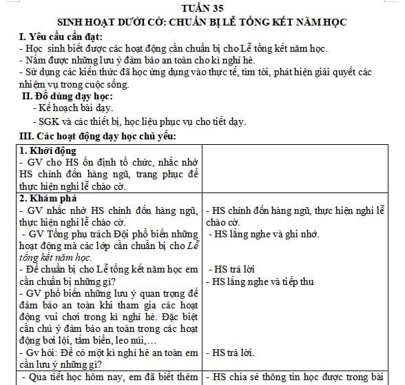 Giáo án Sinh hoạt dưới cờ lớp 3 Cánh Diều