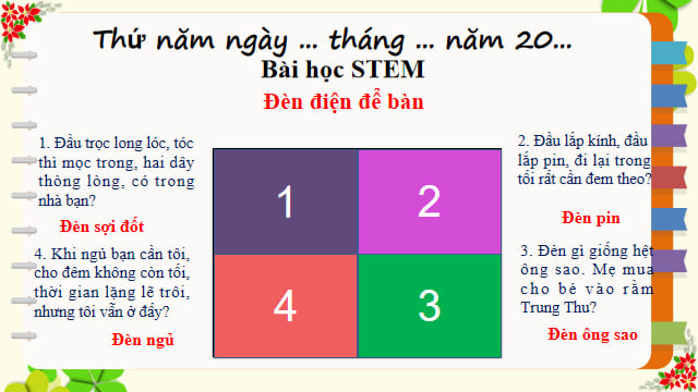Giáo án Powerpoint STEM lớp 5 Đèn điện để bàn
