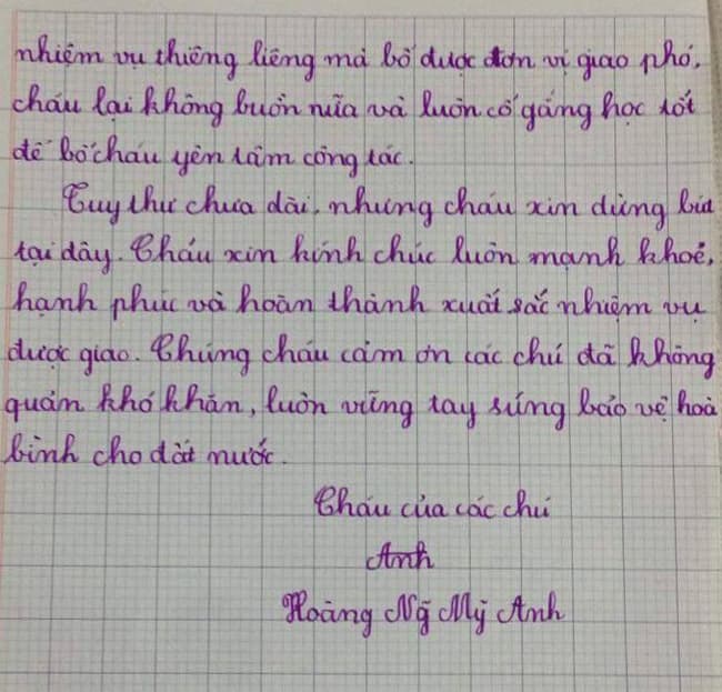 Thư gửi các chú bộ đội