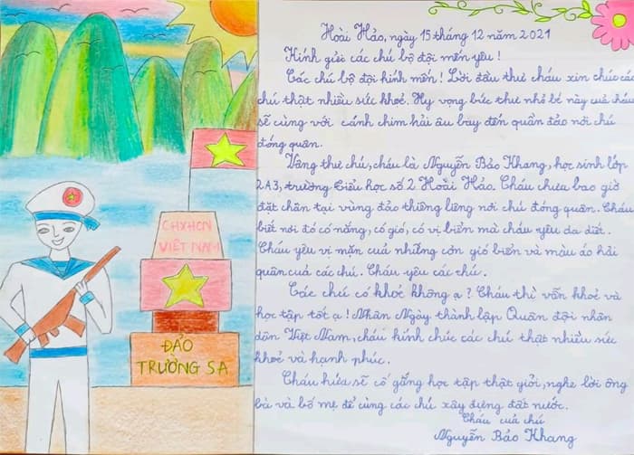 Viết thư gửi chú bộ đội nhân ngày 22/12