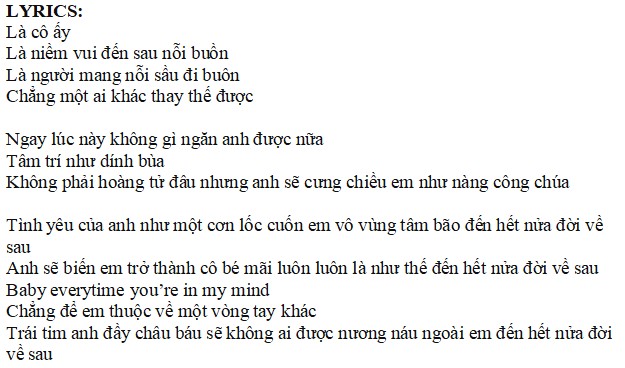 Lời bài hát Một Phần Hai Anh Tú OgeNus