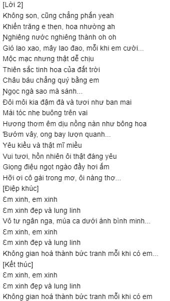 Em Xinh MONO Lyrics