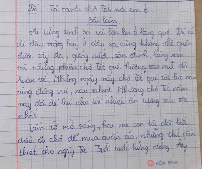 Bài văn Tả cảnh chợ Tết lớp 6