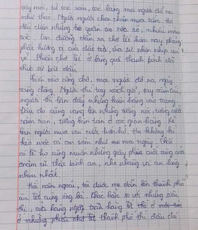 Tả cảnh chợ Tết lớp 6