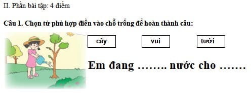 Đề thi Cuối Học kì 1 Tiếng Việt lớp 1 Kết nối tri thức