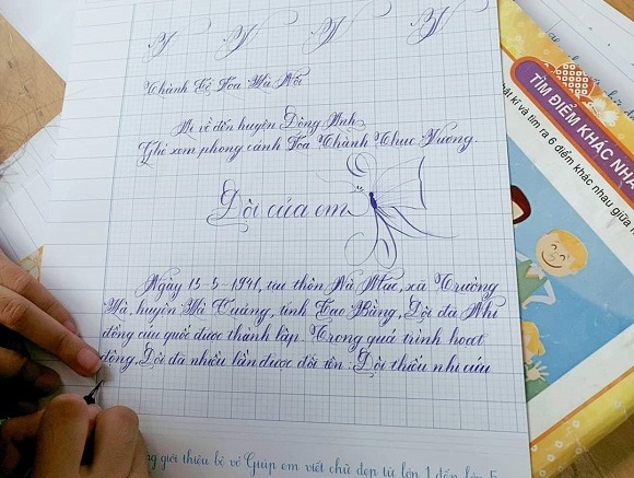 Mẫu bài thi viết chữ đẹp