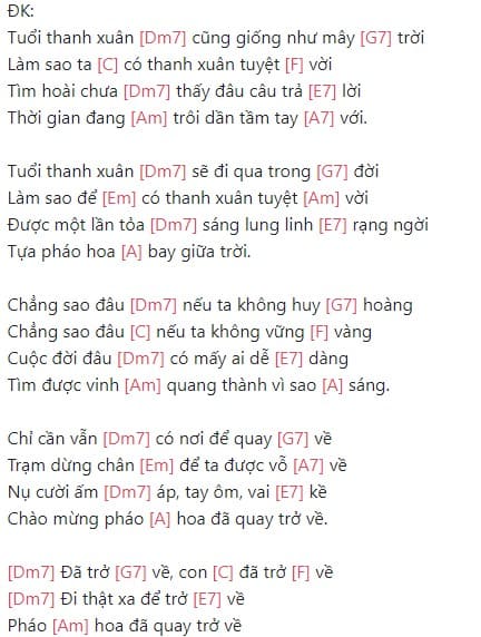 Nơi Pháo Hoa Rực Rỡ Hợp âm
