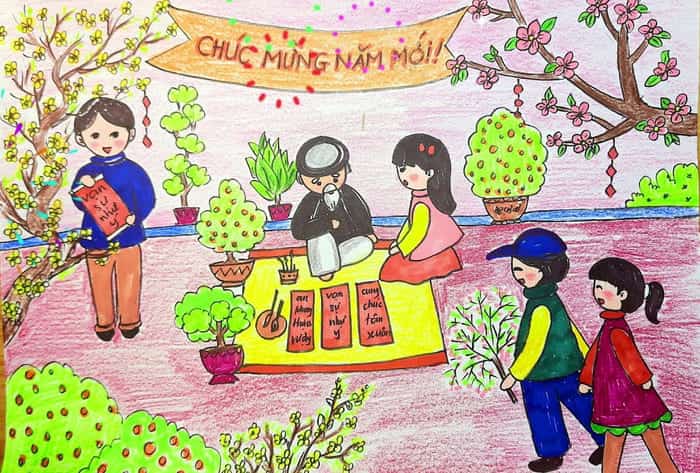 Vẽ tranh ông đồ ngày tết