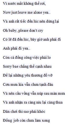 Lyric Dân Chơi Sao Phải Khóc