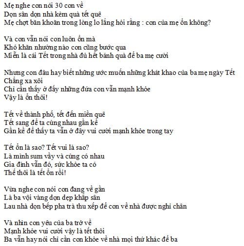 Tết Ổn Rồi lời bài hát