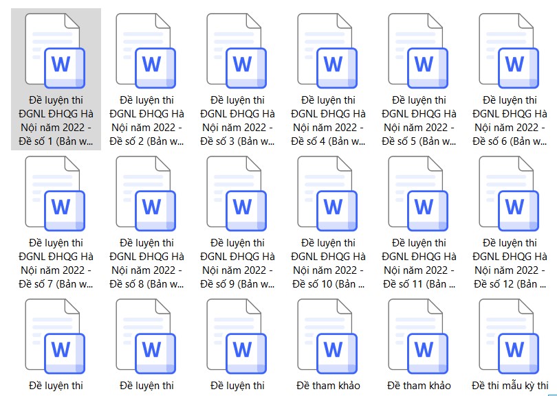 Đề thi đánh giá năng lực Đại học Quốc gia Hà Nội có đáp án
