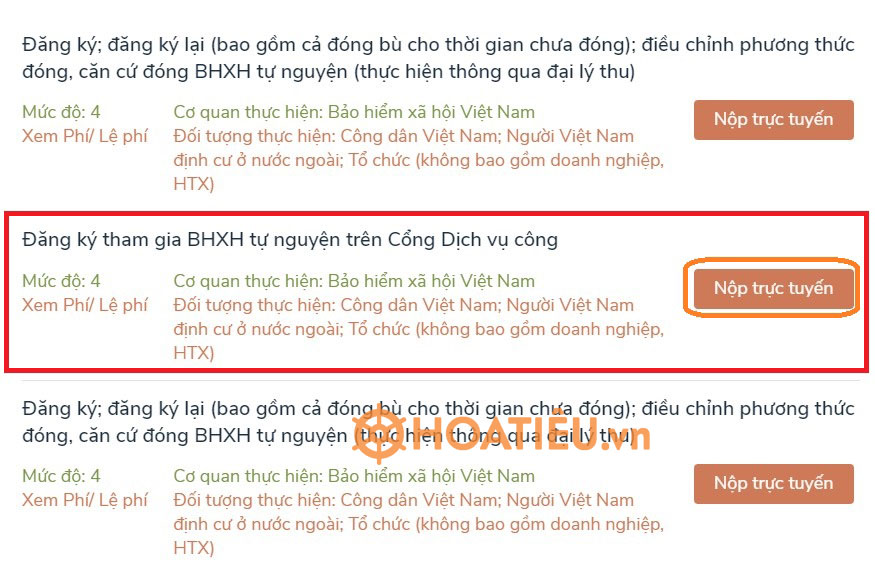 Cách đăng ký tham gia BHXH tự nguyện online trên Cổng Dịch vụ công