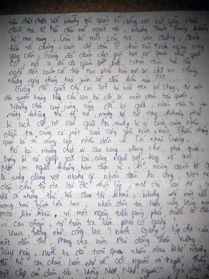 Kể lại truyện Thánh Gióng bằng lời văn của em