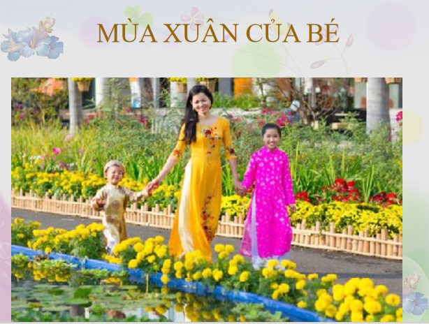 Mẫu PowerPoint phát triển nhận thức về mùa xuân, ngày Tết cho trẻ mầm non