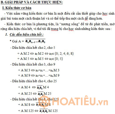 SKKN Hướng dẫn học sinh giải các bài toán chia hết lớp 6