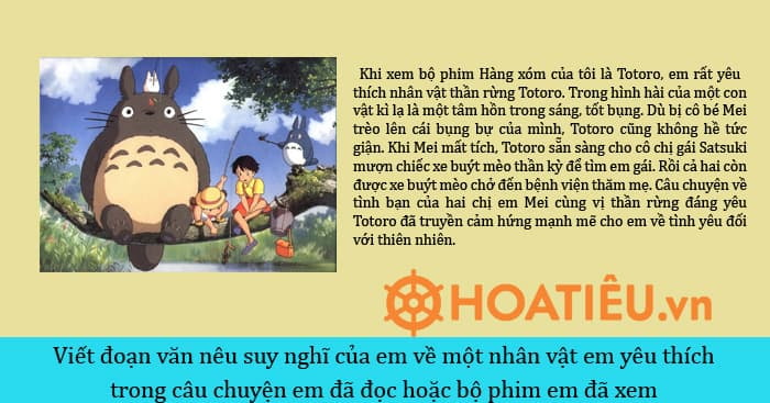 đoạn văn viết về tình cảm, cảm xúc với một nghệ sĩ hoặc một nhân vật hoạt hình
