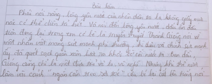 Đoạn văn cảm nhận của em về nhân vật Thánh Gióng