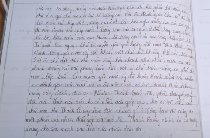 Đoạn văn cảm nhận của em về nhân vật Thánh Gióng