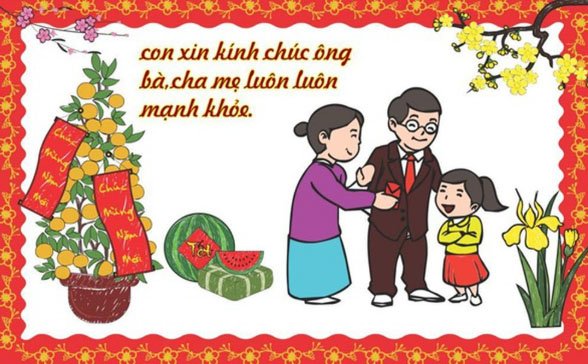 Thiệp chúc Tết ông bà, bố mẹ